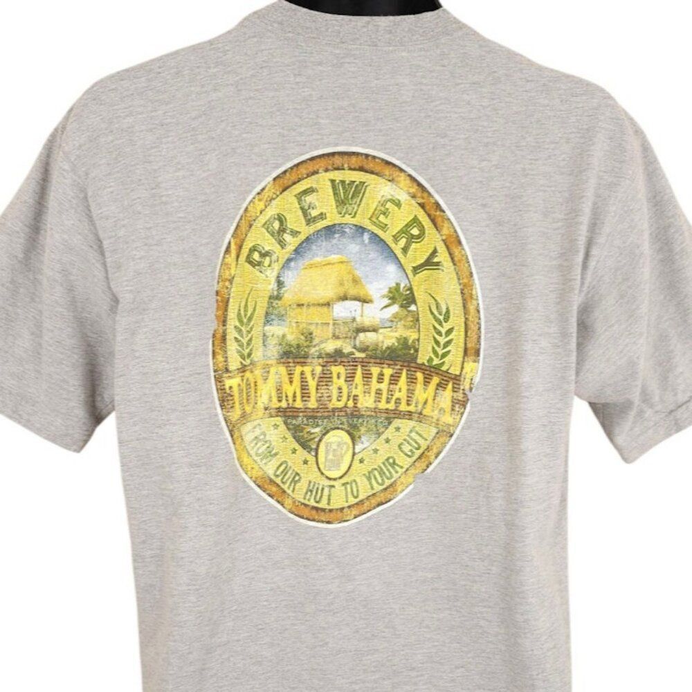 Tommy Bahama T Shirt Mens Size Medium Gray Brewery Paradise In Every Keg Beer